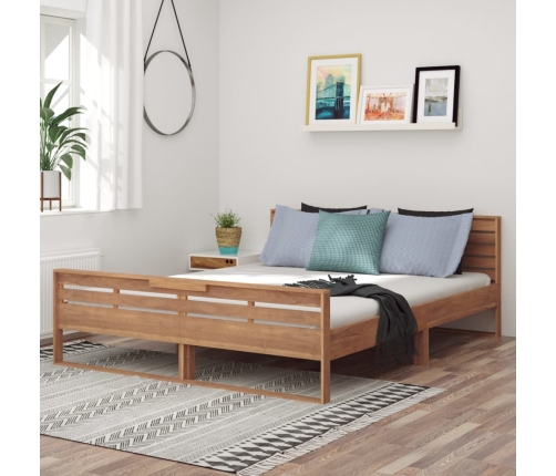 vidaXL Estructura de cama madera maciza de teca 160x200 cm