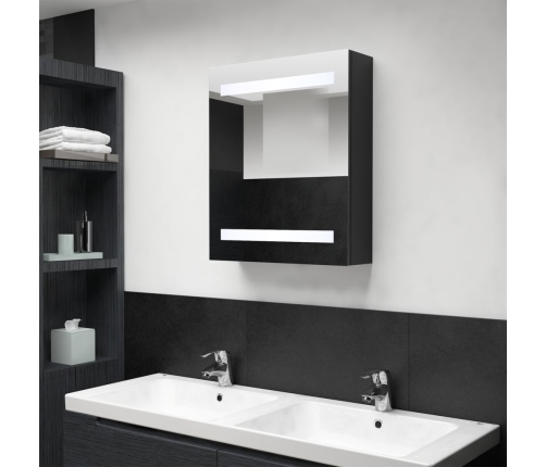 Armario de baño con espejo negro 50x14x60 cm