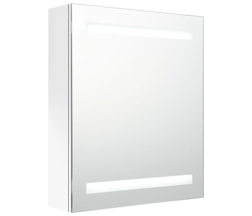 Armario de baño con espejo LED blanco brillante 50x14x60 cm