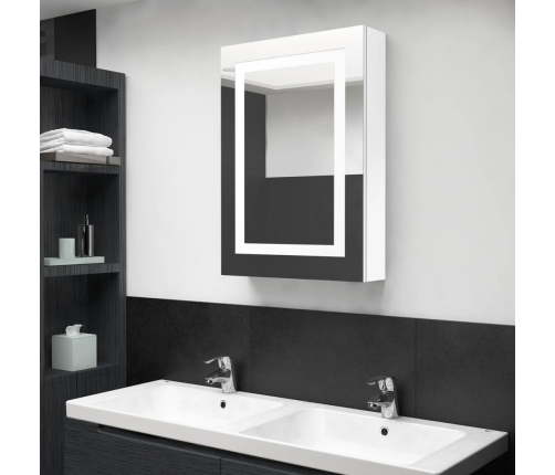 Armario de baño con espejo LED blanco brillante 50x13x70 cm