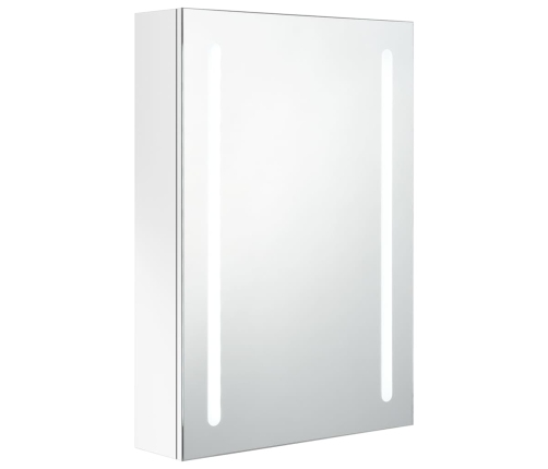 Armario de baño con espejo LED blanco brillante 50x13x70 cm