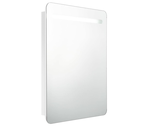 Armario de baño con espejo LED blanco brillante 60x11x80 cm