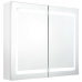 Armario de baño con espejo LED blanco brillante 80x12x68 cm