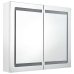 Armario de baño con espejo LED blanco brillante 80x12x68 cm