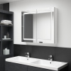 Armario de baño con espejo LED blanco brillante 80x12x68 cm