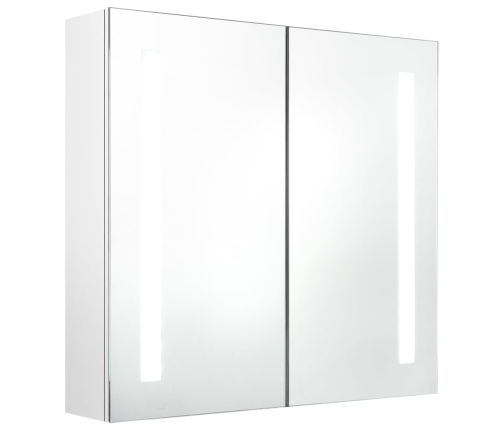 Armario de baño con espejo LED blanco brillante 62x14x60 cm