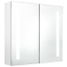 Armario de baño con espejo LED blanco brillante 62x14x60 cm