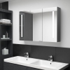 Mueble de baño con espejo LED 89x14x62 cm