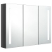 Mueble de baño con espejo LED gris brillante 89x14x62 cm