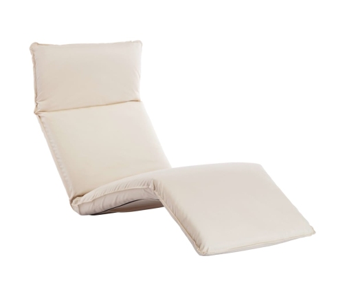 Tumbona plegable de tela Oxford blanco crema