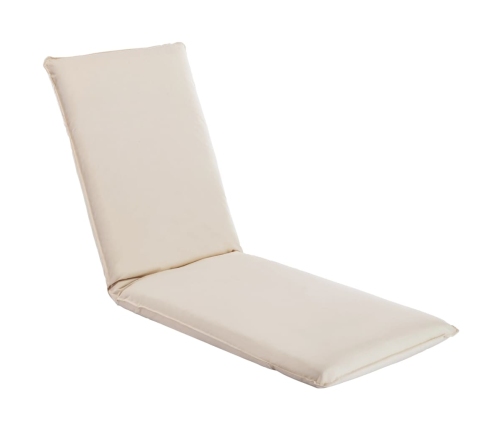 Tumbona plegable de tela Oxford blanco crema