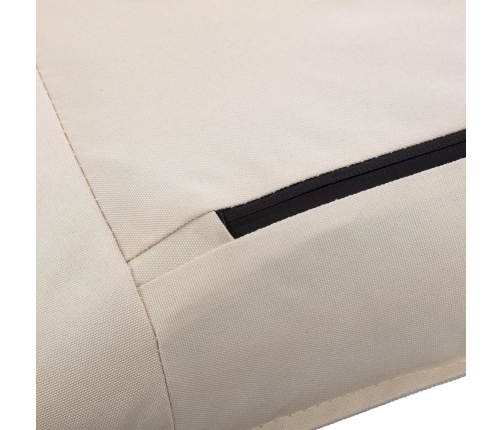 Tumbona plegable de tela Oxford blanco crema