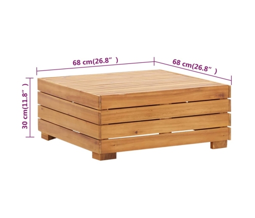 Set de mesa y reposapiés de jardín cojín madera maciza acacia