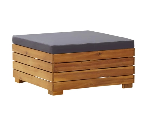 Mesa de jardin y reposapiés con cojin y de madera maciza acacia