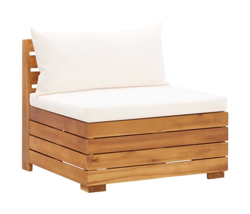 Muebles de jardín 2 piezas con cojines madera maciza de acacia