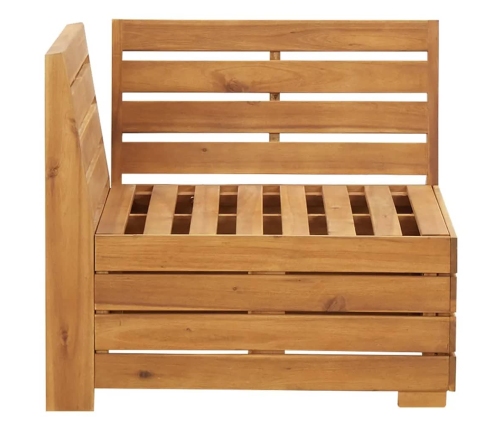 Muebles de jardín 2 piezas con cojines madera maciza de acacia