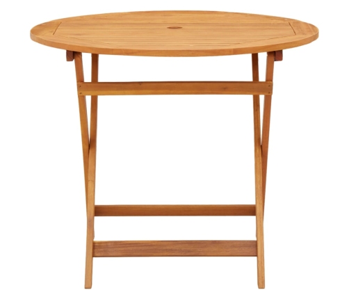 Mesa jardín plegable madera maciza de eucalipto Ø90x75 cm