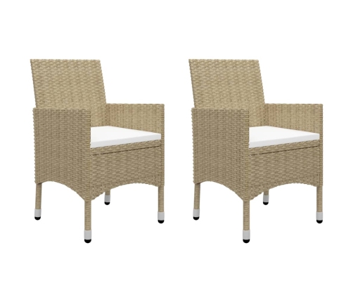 Juego de comedor de jardín de 5 piezas beige