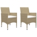 Juego de comedor de jardín de 5 piezas beige