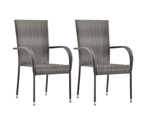 Juego de comedor para jardín 3 piezas gris