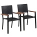Juego de comedor para jardín 3 piezas negro