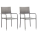 Juego de comedor para jardín 3 piezas gris
