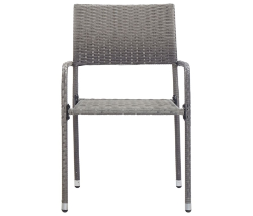 Juego de comedor para jardín 3 piezas gris
