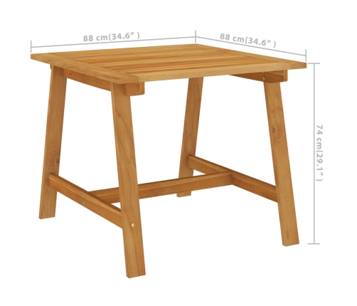 Juego de comedor para jardín 3 piezas gris