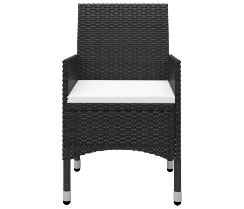 Juego de comedor de jardín de 5 piezas negro