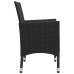 Juego de comedor de jardín de 5 piezas negro