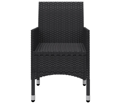 Juego de comedor de jardín de 5 piezas negro