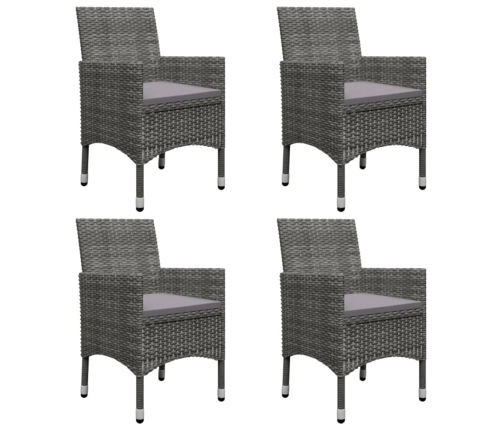 Juego de comedor para jardín de 5 piezas gris