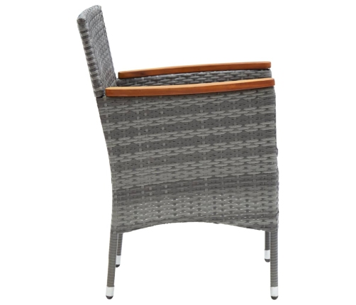Juego de comedor de jardín de 5 piezas gris