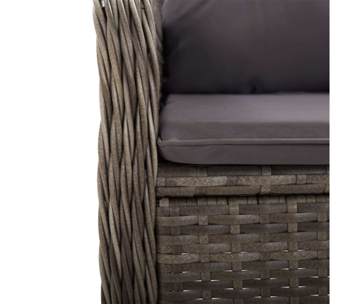 Juego de comedor para jardín 5 piezas gris