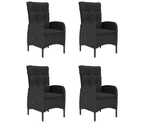 Juego de comedor de jardín de 5 piezas negro