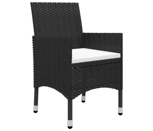 Juego de comedor de jardín de 5 piezas negro