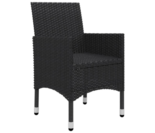 Juego de comedor de jardín de 5 piezas negro