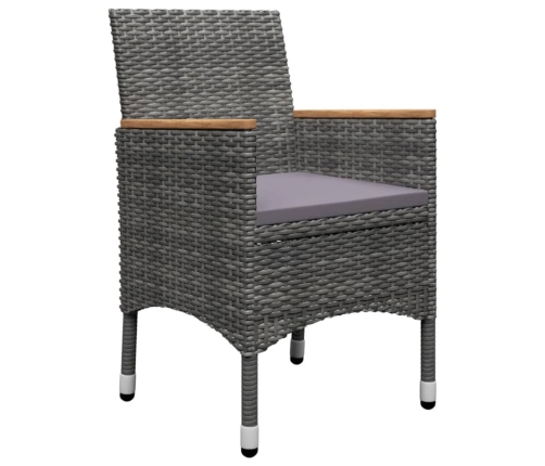 Juego de comedor de jardín de 5 piezas gris