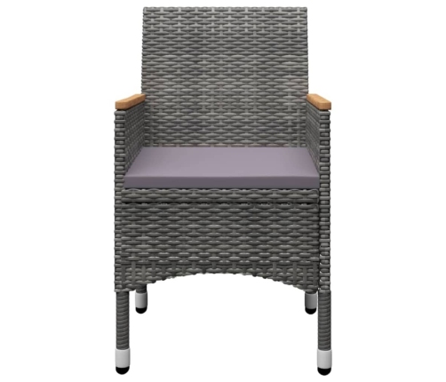 Juego de comedor de jardín de 5 piezas gris