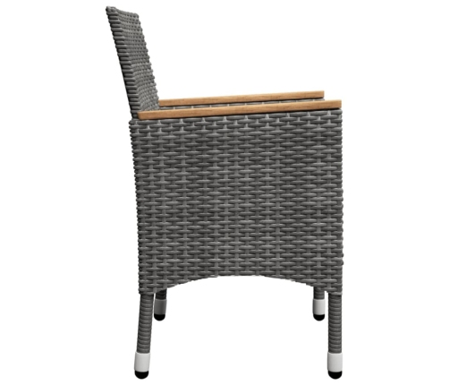 Juego de comedor de jardín de 5 piezas gris