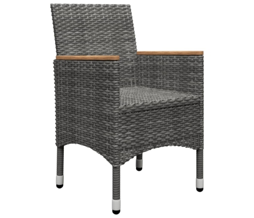 Juego de comedor de jardín de 5 piezas gris