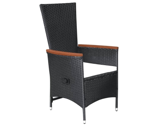 Juego de comedor para jardín 5 piezas negro