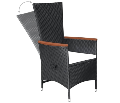 Juego de comedor para jardín 5 piezas negro