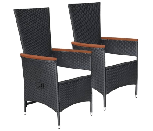 Juego de comedor para jardín 5 piezas negro