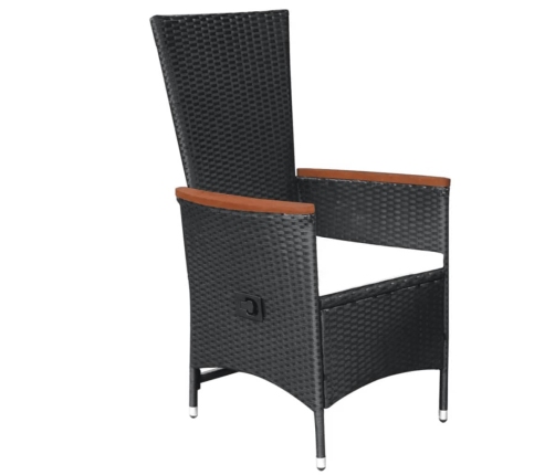 Juego de comedor para jardín 5 piezas negro