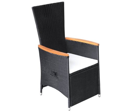 Juego de comedor para jardín 5 piezas negro