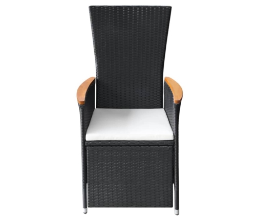 Juego de comedor para jardín 5 piezas negro