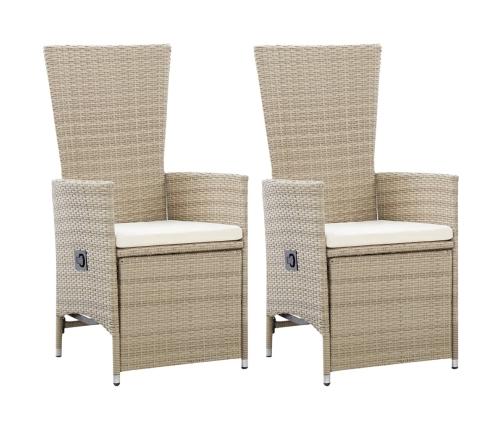 Juego de comedor de jardín 5 piezas beige