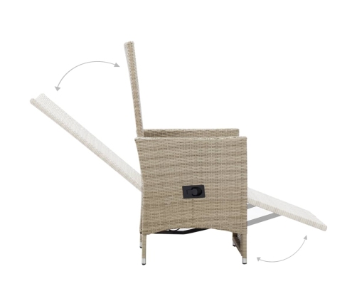 Juego de comedor de jardín 5 piezas beige