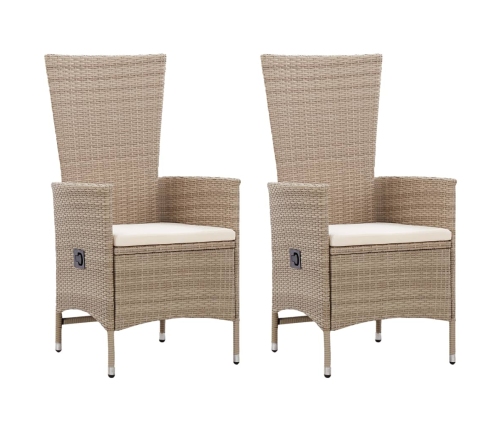 Juego de comedor de jardín 5 piezas beige
